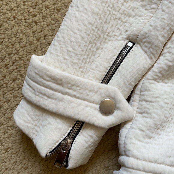 Zara off-white Moto Coat - Picture 8 of 12